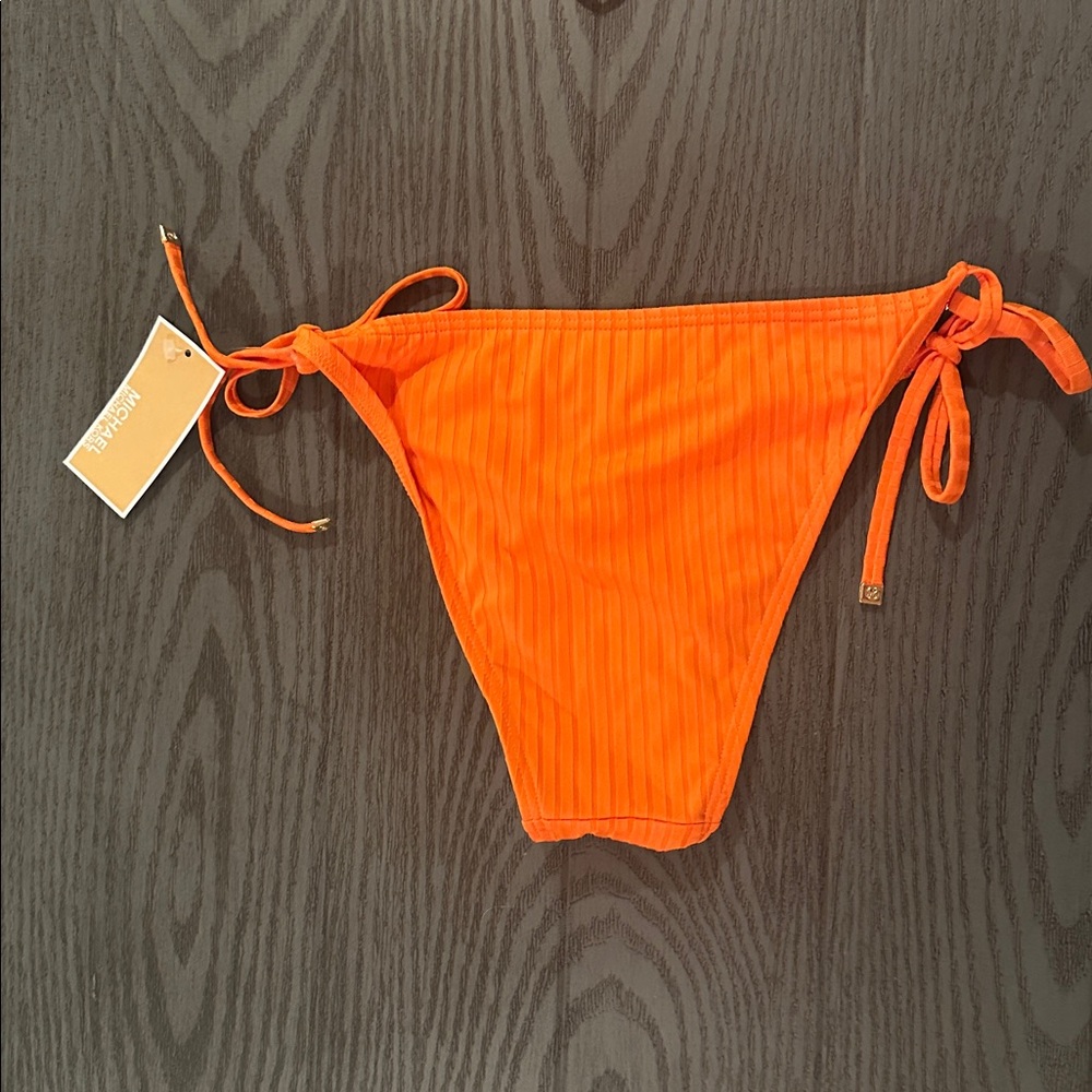 Michael Kors Orange Ribbed String Bikini Set - Picture 7 of 9
